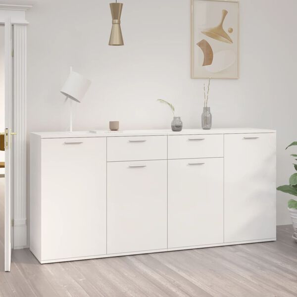 vidaXL Sideboard Hochglanz-Weiß 160x36x75 cm Holzwerkstoff