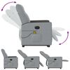 vidaXL Elektrischer Massagesessel mit Aufstehhilfe Hellgrau Stoff