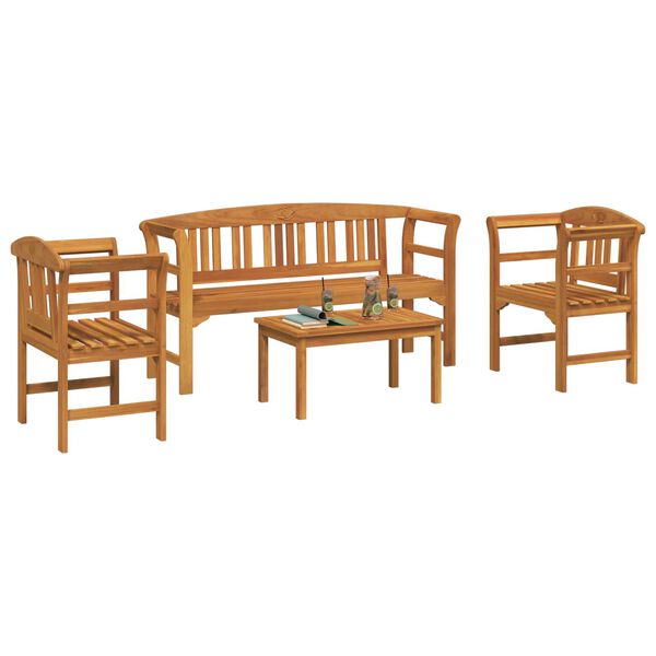 vidaXL Gartenrosen-Lounge-Set 4 pcs Natur Massivholz Akazie