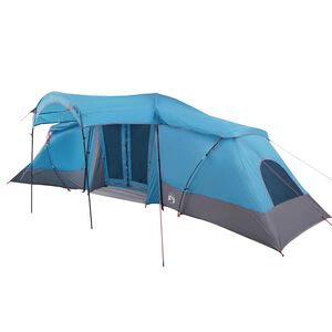 vidaXL Familienzelt 6 Personen Blau und Grau Polyester und Fiberglas