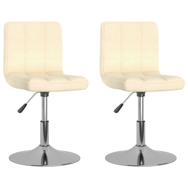 vidaXL Esszimmerstühle 2 Stk. Drehbar Creme Stoff