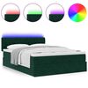 vidaXL Ottoman-Bett mit Matratze & LEDs Dunkelgr&uuml;n 140x200 cm Samt