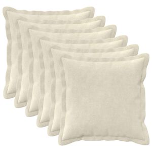 vidaXL Kissenbezug 6 stk. HOUTEN Creme 30 x 30 cm Mikrofaser Fleece