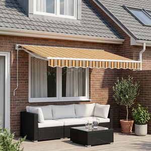vidaXL Markisenvolant Gelb und Grau Gestreift 300 cm