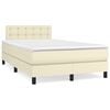 vidaXL Boxspringbett mit Matratze Creme 120x200 cm Kunstleder