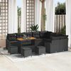 vidaXL Gartensofa-set mit Kissen 13 pcs Schwarz Poly-Rattan