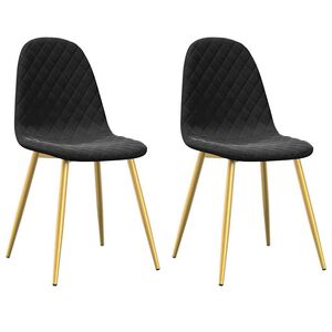 vidaXL Esszimmerst&uuml;hle 2 Stk. Schwarz Samt