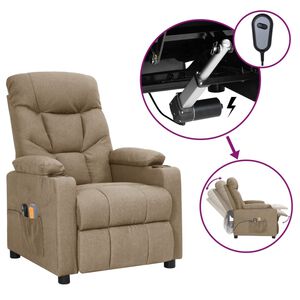vidaXL Massagesessel Elektrisch Taupe Stoff
