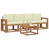 vidaXL Outdoor-Sofagarnitur mit Kissen 5 pcs Natur und Creme