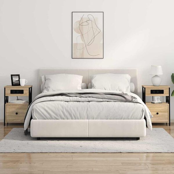 vidaXL Nachttisch Sonoma-Eiche 40 x 31 x 60 cm Holzwerkstoff