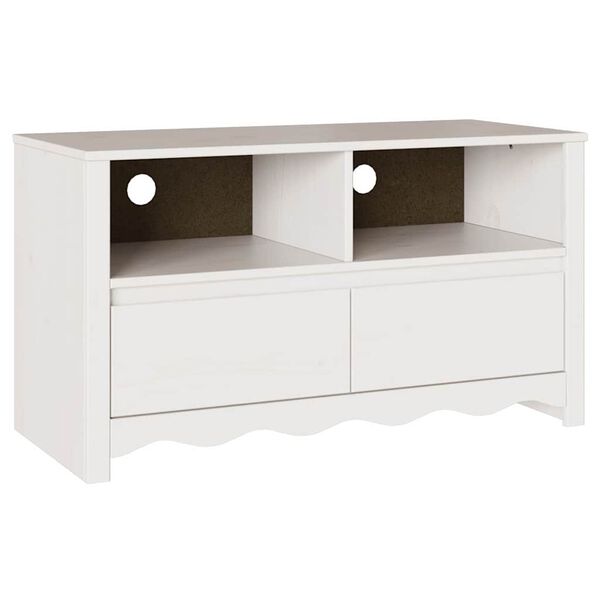vidaXL TV-Schrank Drammen Wei&szlig; 99 x 43 x 55 cm Massivholz Kiefer