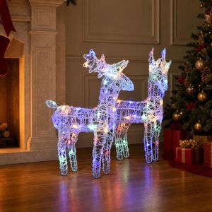 vidaXL LED-Rentiere 2 Stk. Mehrfarbig 80 LEDs Acryl