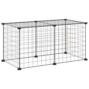 vidaXL 8-tlg. Haustierk&auml;fig Schwarz 70x35x35 cm Stahl
