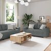 vidaXL Sofa 3 pcs Dunkelgrau Leinenmischgewebe