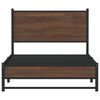 vidaXL Metallbett ohne Matratze Braun Eichen-Optik 100x190 cm