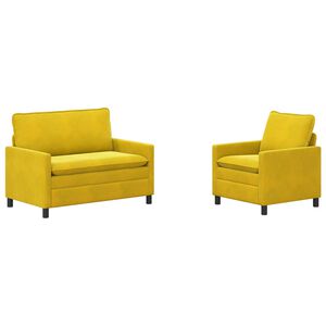 vidaXL Sofa Set 2 stk. Gelb Samt