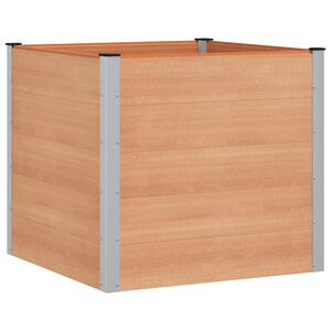 vidaXL Hochbeet Braun 100 x 100 x 91 cm WPC und Aluminium