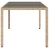 vidaXL Gartentisch mit Glasplatte Beige 190x90x75 cm Poly Rattan