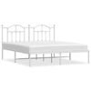 vidaXL Bettgestell mit Kopfteil Metall Wei&szlig; 180x200 cm