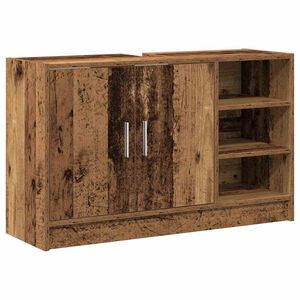 vidaXL Badezimmerschrank mit T&uuml;r Altholz 90 x 29 x 55 cm Holzwerkstoff