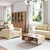 vidaXL Sofa 3 pcs Creme 221 x 80 x 80 cm Leinenmischgewebe