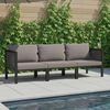 vidaXL 3-Sitzer-Sofa mit Auflage Anthrazit Poly Rattan