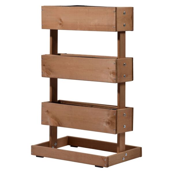 dobar Vertikalbeet mit 3 Pflanzk&auml;sten Braun