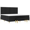 vidaXL Boxspringbett mit Matratze Schwarz 200 x 200 cm Stoff