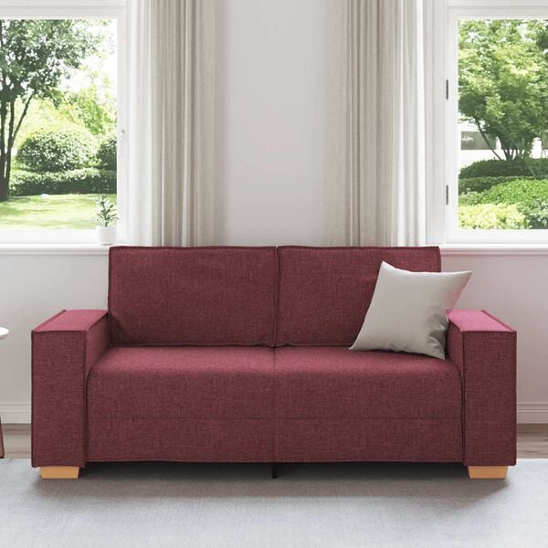 vidaXL 2-Sitzer Sofa Weinrot 180x78x84 cm Stoff