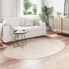 vidaXL Bereichsteppiche Oval HUARTE Beige 140 x 200 cm 100 %Polyester
