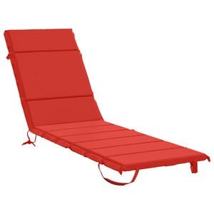 vidaXL Sonnenliege Kissen GEMERT 100 % Polyester Rot 200 x 55 x 3 cm