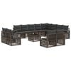 vidaXL Gartensofa-set 13 stk. Grau Poly-Rattan