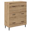 vidaXL Highboard 2 pcs Artisan-Eiche Engineered Wood und Glas