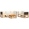 vidaXL 6-tlg. Gartensofa-Set mit Kissen Holz Akazie & Rattan