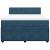 vidaXL Boxspringbett mit Matratze Blau 160x200 cm Samt