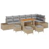 vidaXL Gartensofa-set mit Kissen 10 pcs Beige Poly-Rattan