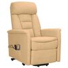 vidaXL Massagesessel mit Aufstehhilfe Creme Mikrofasergewebe