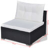 vidaXL 5-tlg. Garten-Lounge-Set mit Auflagen Poly Rattan Schwarz