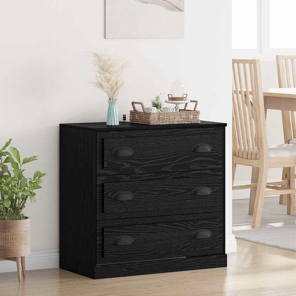 vidaXL Sideboard Schwarz Eichen-Optik 70 x 35,5 x 67,5 cm