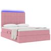 vidaXL Bett mit Stauraum und LED mit Matratze Rosa 140 x 200 cm Samt