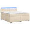 vidaXL Boxspringbett mit Matratze und LED Creme 180 x 200 cm Stoff