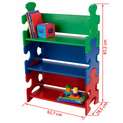 KidKraft Bücherregal in Puzzle-Form Mehrfarbig 62,7x29,5x97,2 cm 14400