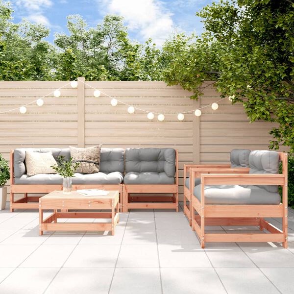 vidaXL 6-tlg. Garten-Lounge-Set mit Kissen Massivholz Douglasie