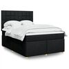 vidaXL Boxspringbett mit Matratze Schwarz 160x200 cm Stoff