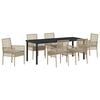 vidaXL Garten Essgruppe 7 stk. Beige Poly-Rattan
