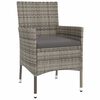 vidaXL 11-tlg. Garten-Essgruppe mit Kissen Grau Poly Rattan