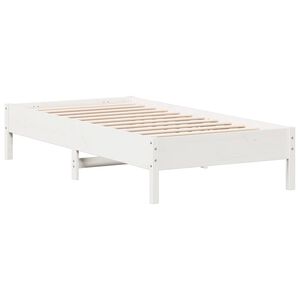 vidaXL Massivholzbett ohne Matratze Wei&szlig; 90x190 cm Kiefernholz