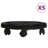 vidaXL Pflanzenroller 5 Stk. 30 cm Durchmesser Schwarz 170 kg
