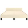 vidaXL Bettgestell mit Kopfteil ohne Matratze Creme 120x200 cm