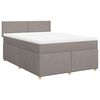 vidaXL Boxspringbett mit Matratze Taupe 160x200 cm Stoff